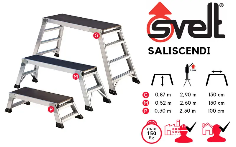 Svelt Saliscendi G/M/P - Sgabello Professionale 1 o 3 gradini