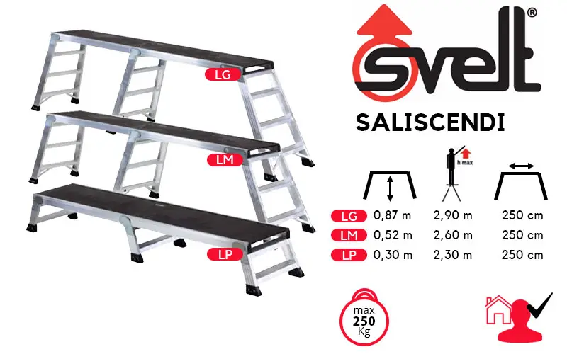 Svelt Saliscendi G/M/P/MG 180 - Pedana Speciale Richiudibile 1 o 3 gradini