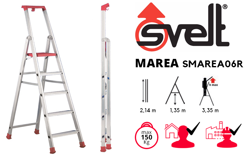 Svelt Marea SMAREA06R - Double aluminum staircase with parapet