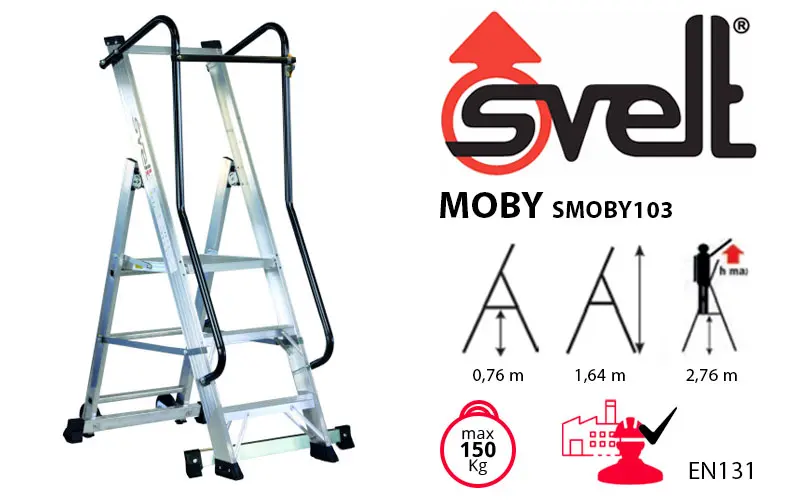 Svelt Moby SMOBY103 - Scala con Corrimano e Barra di Chiusura Posteriore