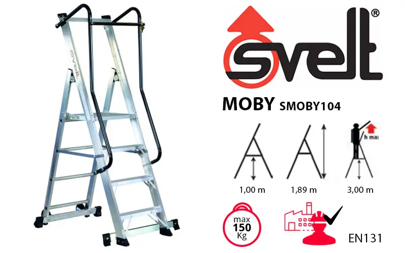 Svelt Moby SMOBY104 - Scala con Corrimano per Uso Intensivo Professionale