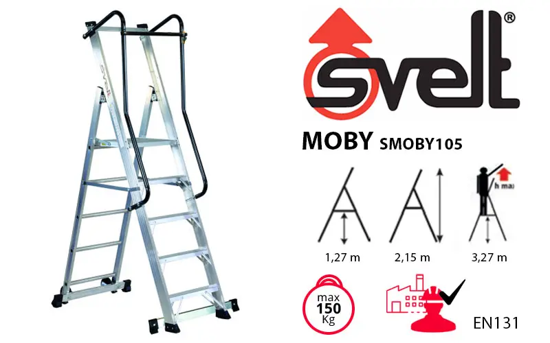 Svelt Moby SMOBY105 - Scala con Corrimano per Uso Intensivo e Professionale