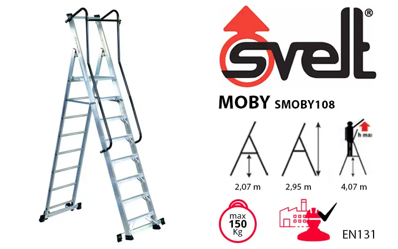 Svelt Moby SMOBY108 - Scala Doppia in Alluminio 8 gradini