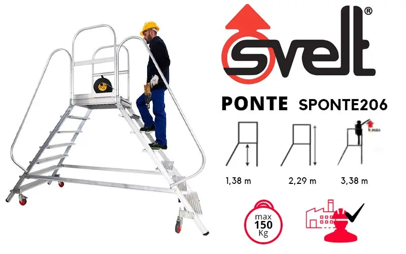 Svelt Ponte SPONTE206 - Scala a Ponte con Parapetto per uso professionale