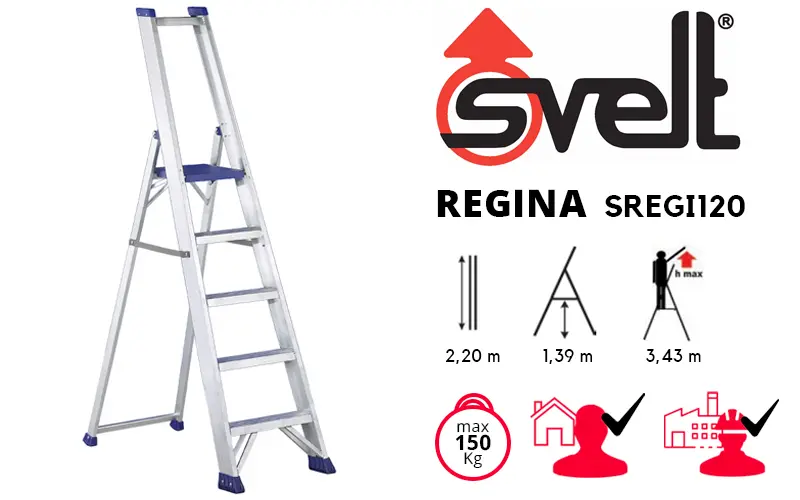 Svelt Regina SREGI120 scala in alluminio doppia 5 gradini professionale