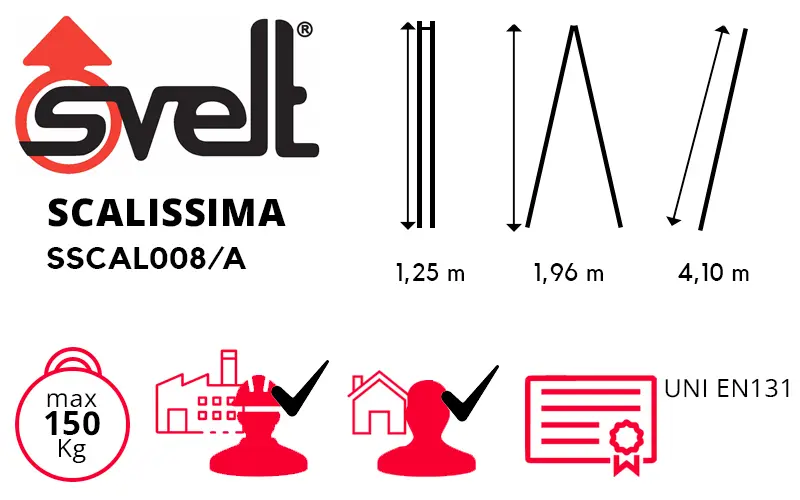 Svelt Scalissima SSCAL008/A - Scala Multiposizione Telescopica UNI EN131