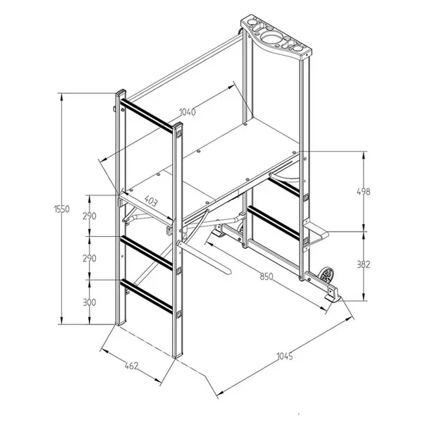 Svelt Time - Trabattello Domestico Richiudibile in Alluminio Altezza 1,55 m