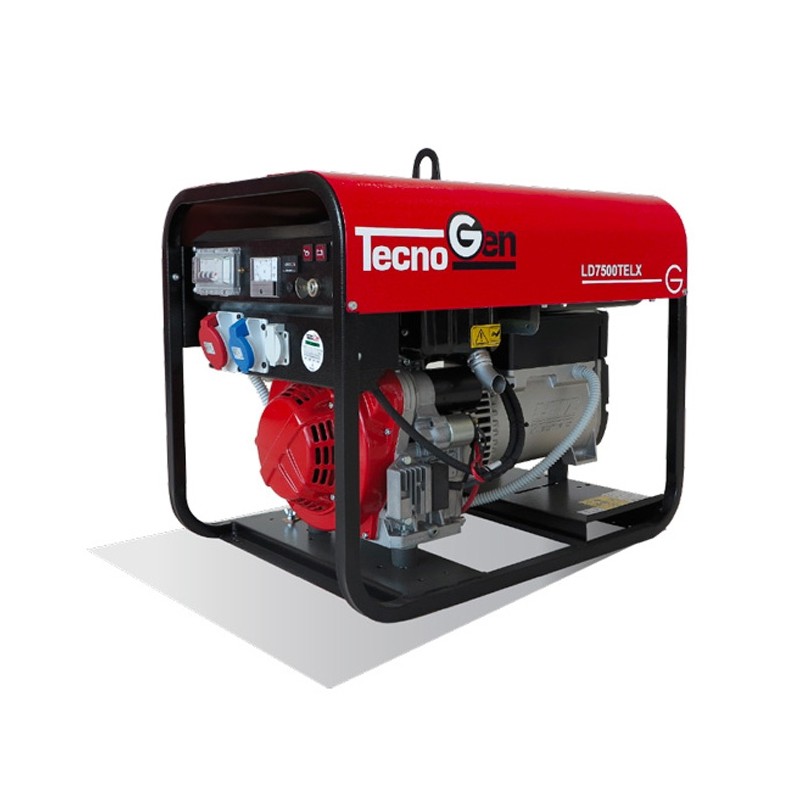 Groupe électrogène diesel Tecnogen LD7500TELX avec démarrage électrique et inverseur de source automatique (ATS).