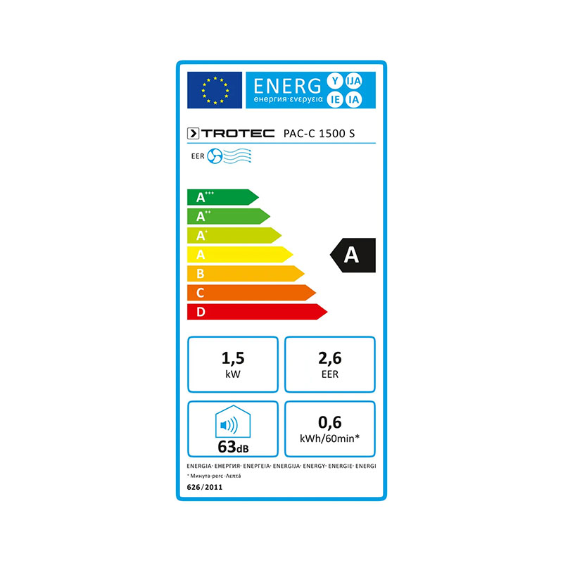 Trotec PAC-C 1500 S WiFi 1210002301 - Camping Air Conditioner Energy Class A