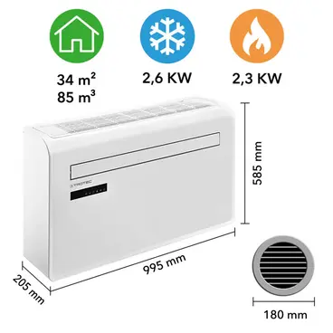 Trotec PAC-W 2650 SH - climatizzatore e riscaldatore a parete