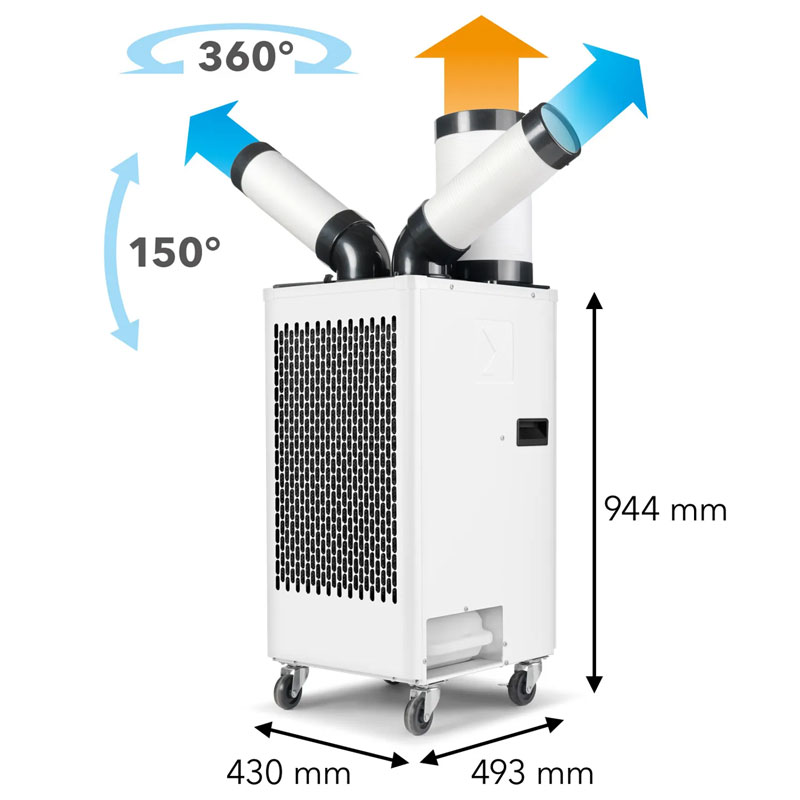 Climatiseur Trotec PT 3500 SP Spotcool à 2 conduits