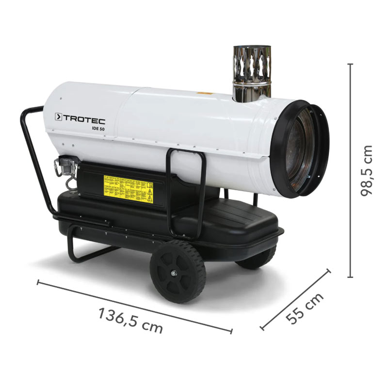 Trotec IDE 50 1430000230 - Generatore di Aria Calda Professionale a Gasolio Combustione Indiretta