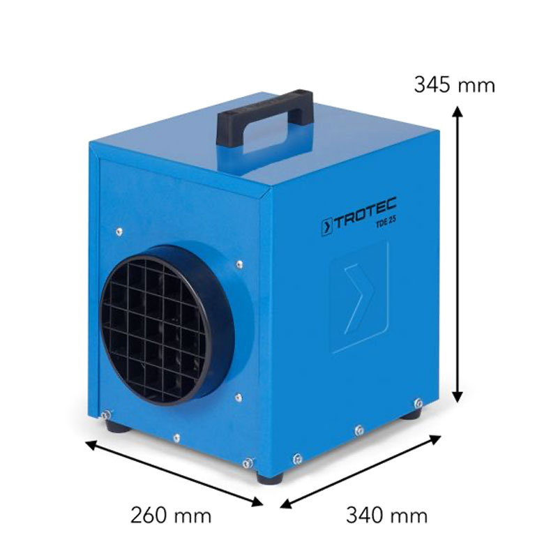 Trotec TDE 25 V2 dimensions Trotec heaters