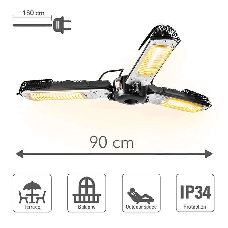 Trotec IR 2005 SC 1410003825 - Foldable 3-Blade Umbrella Heater