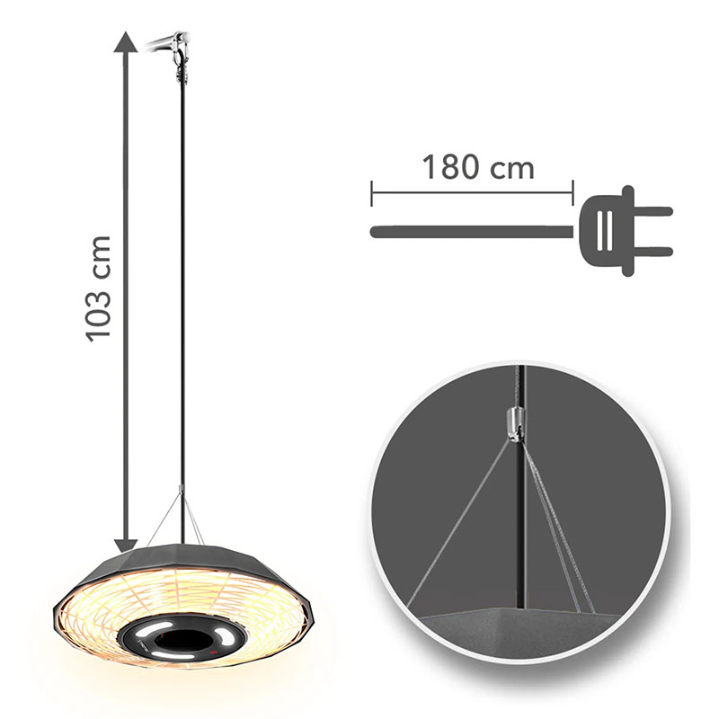 Trotec IR 2010 SC 1410003827 - Ceiling Heater for Covered Outdoor Areas