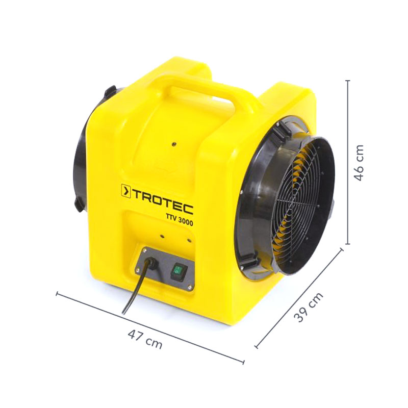 Environnements de travail du ventilateur axial empilable Trotec TTV 3000
