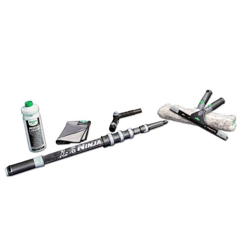 Unger ErgoTec NINJA AKN19 - 6-in-1 Glass Cleaning Kit with Carbon Rod