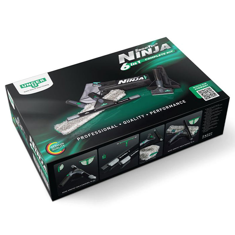 Unger ErgoTec NINJA AKN14 - 6-in-1 Professional Glass Cleaning Kit