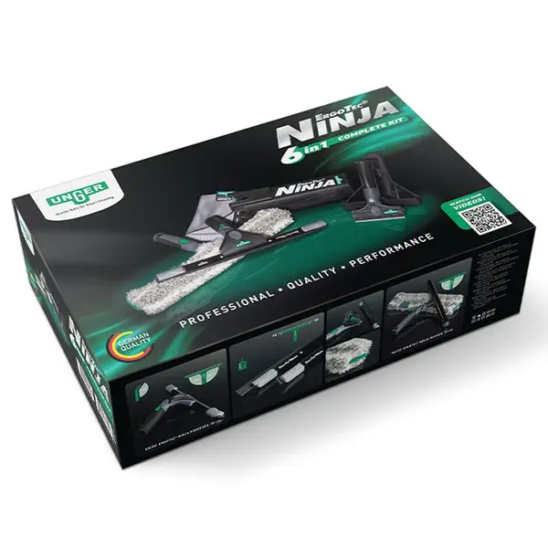 Unger ErgoTec NINJA AKN14 - Kit Pulizia Vetri Professionale 6 in 1