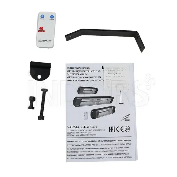 Varma V304/20T - Lampada Infrarossi Riscandante 2 kW con telecomando