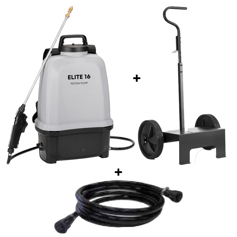 Volpi Elite 16 24PRO16 - Pompa 8 bar con Carrello e Kit Tubo