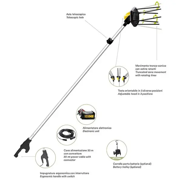 info prodotto Volpi Giulivo 705XL - Scuotitore Olive Telescopico Batteria