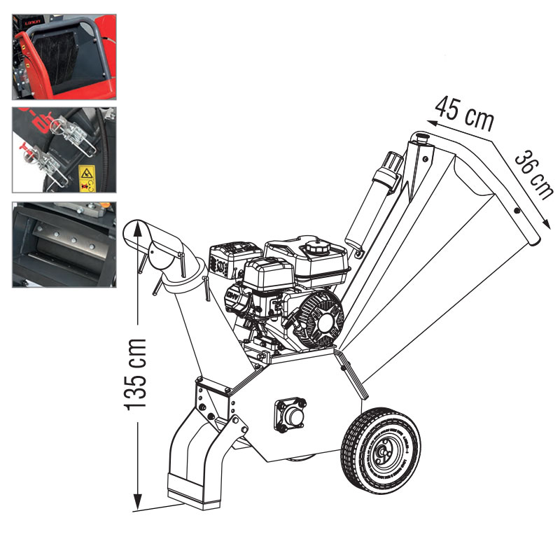 Zanon CIP 120-B - Biocippatore a Scoppio motore Loncin 14 HP