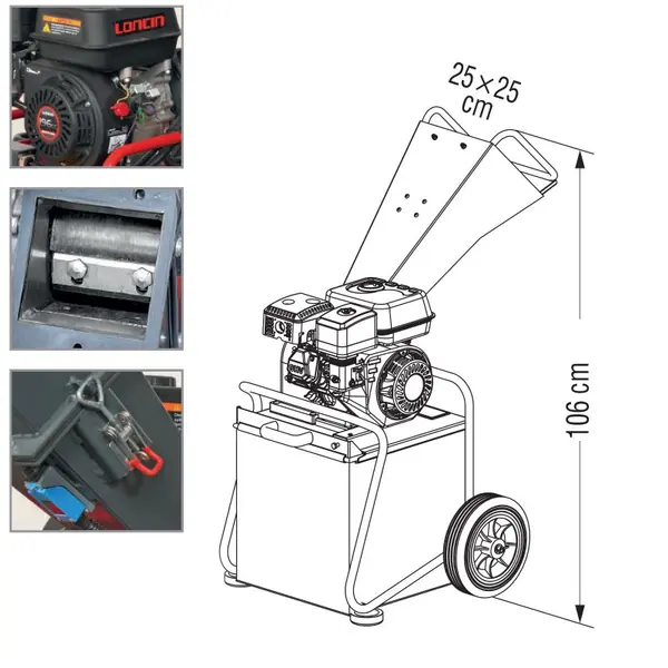 Zanon CIP 50-B - Biocippatore Benzina Motore Loncin 7 HP Ø 5 cm