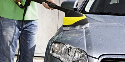 car wash with karcher pressure washer